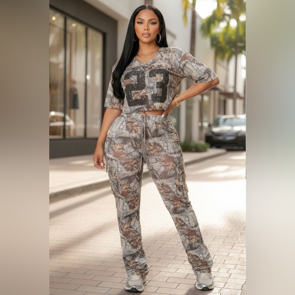 Camouflage Print Women's Set
